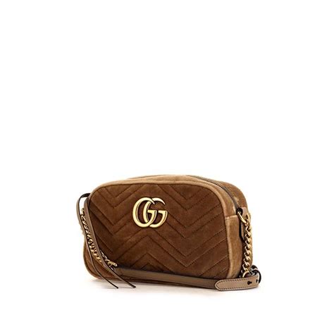 borsa gucci velluto marrone